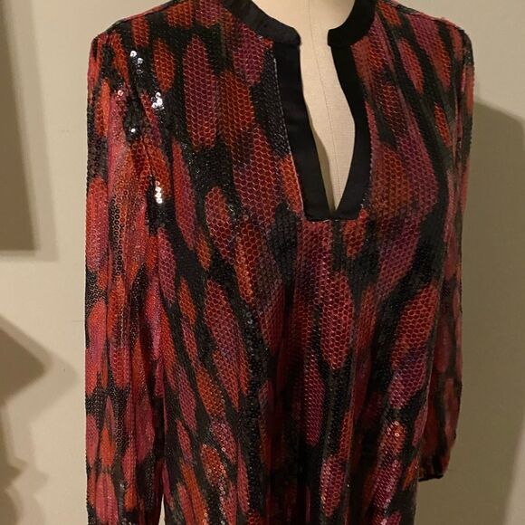 Scoop Snakeskin print sequined Shift dress sz XS NWT - Picture 4 of 7